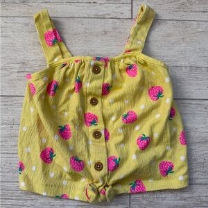 Cynthia Rowley Yellow and Pink Strawberry Top 5/6 Toddler